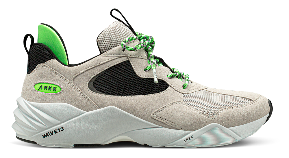 ARKK Collection Kanetyk Suede 2.0 W13 | Soft Grey Vivid Green | Men Kanetyk